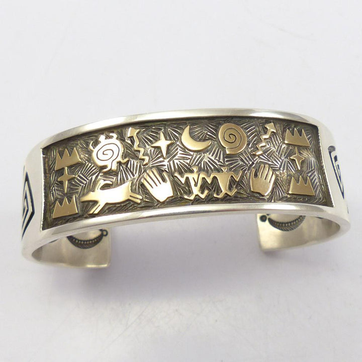 Gold and Silver Petroglyph Cuff by Arland Ben - Garland's