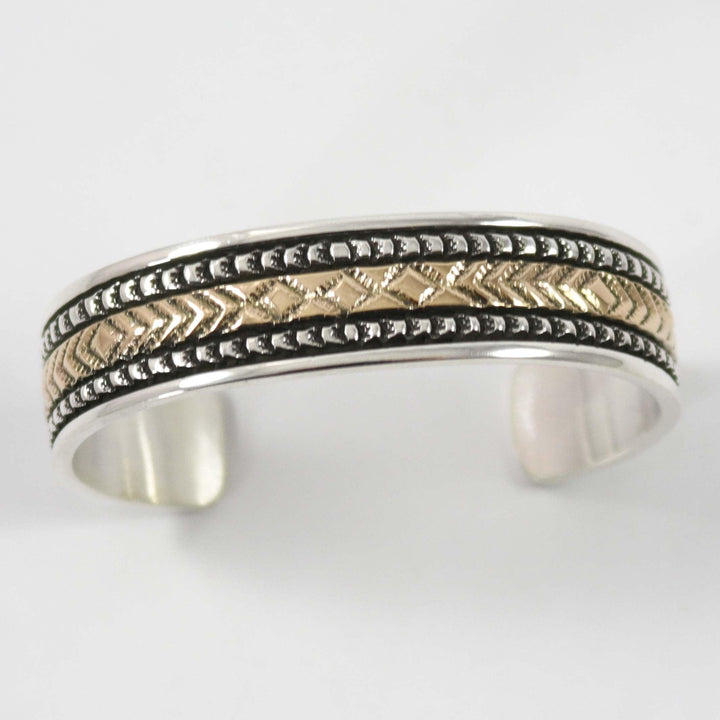 Gold on Silver Cuff by Bruce Morgan - Garland's