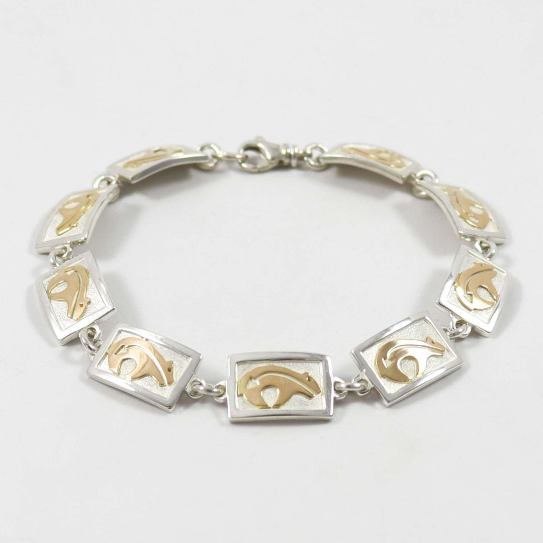 Gold and Silver Bear Bracelet by Robert Taylor - Garland's