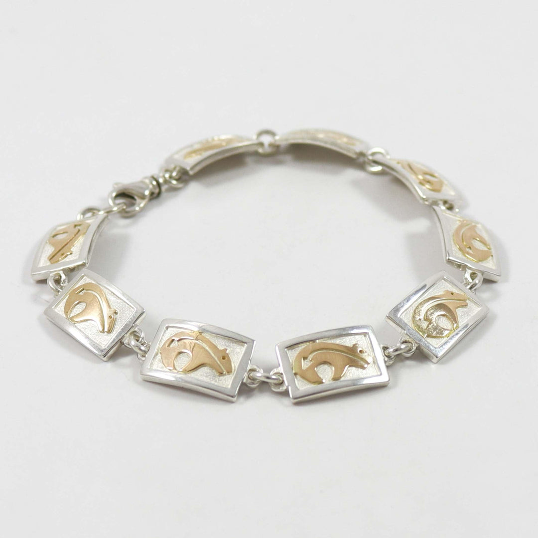 Gold and Silver Bear Bracelet by Robert Taylor - Garland's