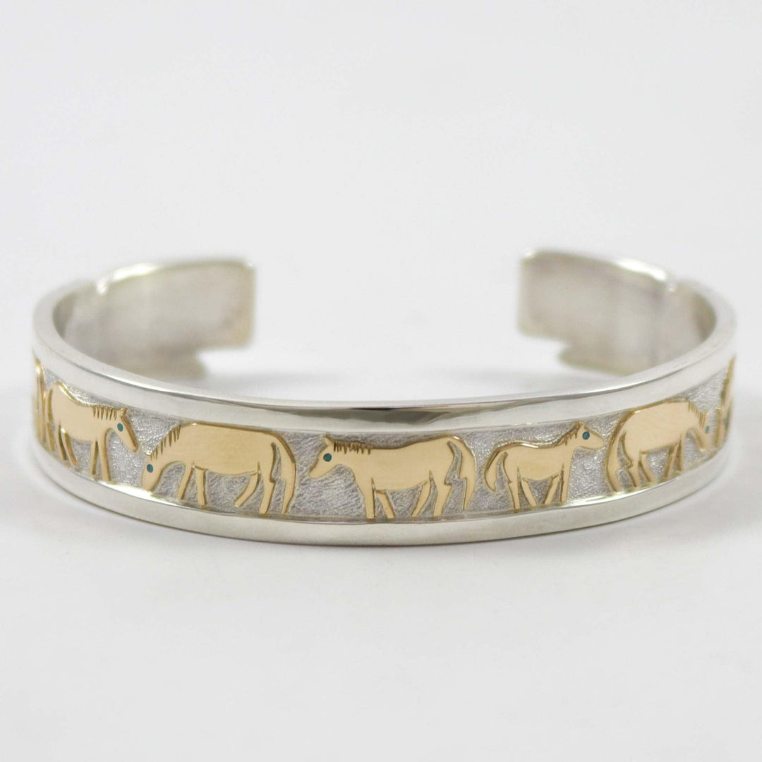 Gold on Silver Horse Cuff by Robert Taylor - Garland's