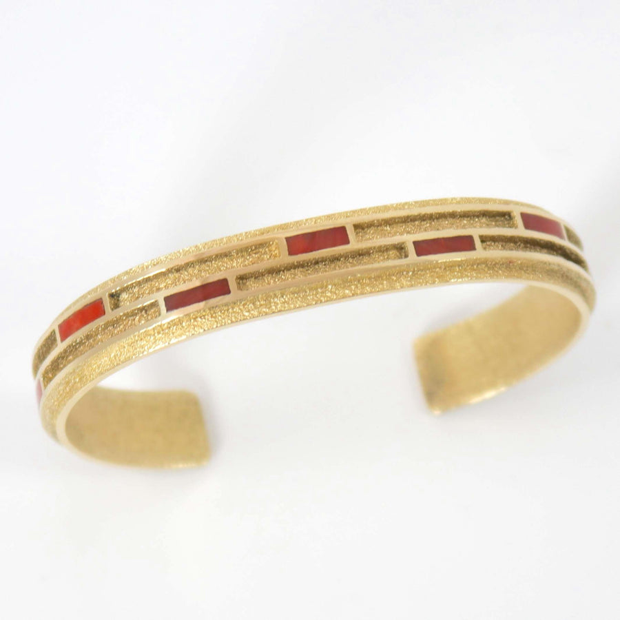Gold and Coral Cuff by Al Nez - Garland's