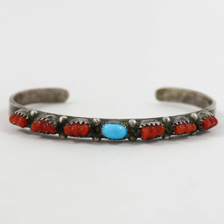 1970s Turquoise and Coral Cuff