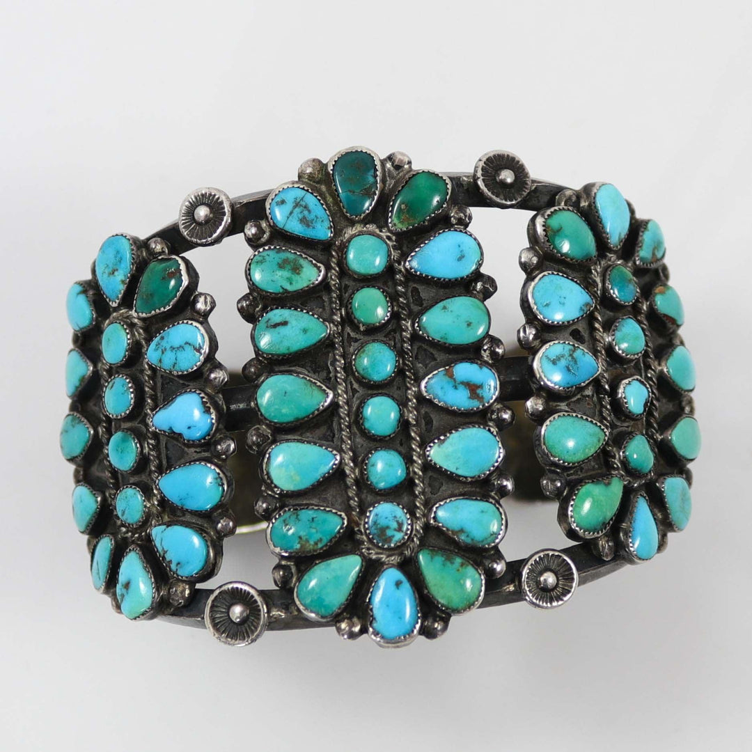 1940s Turquoise Cluster Cuff