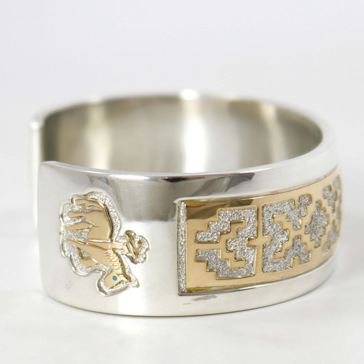 Gold on Silver Overlay Cuff