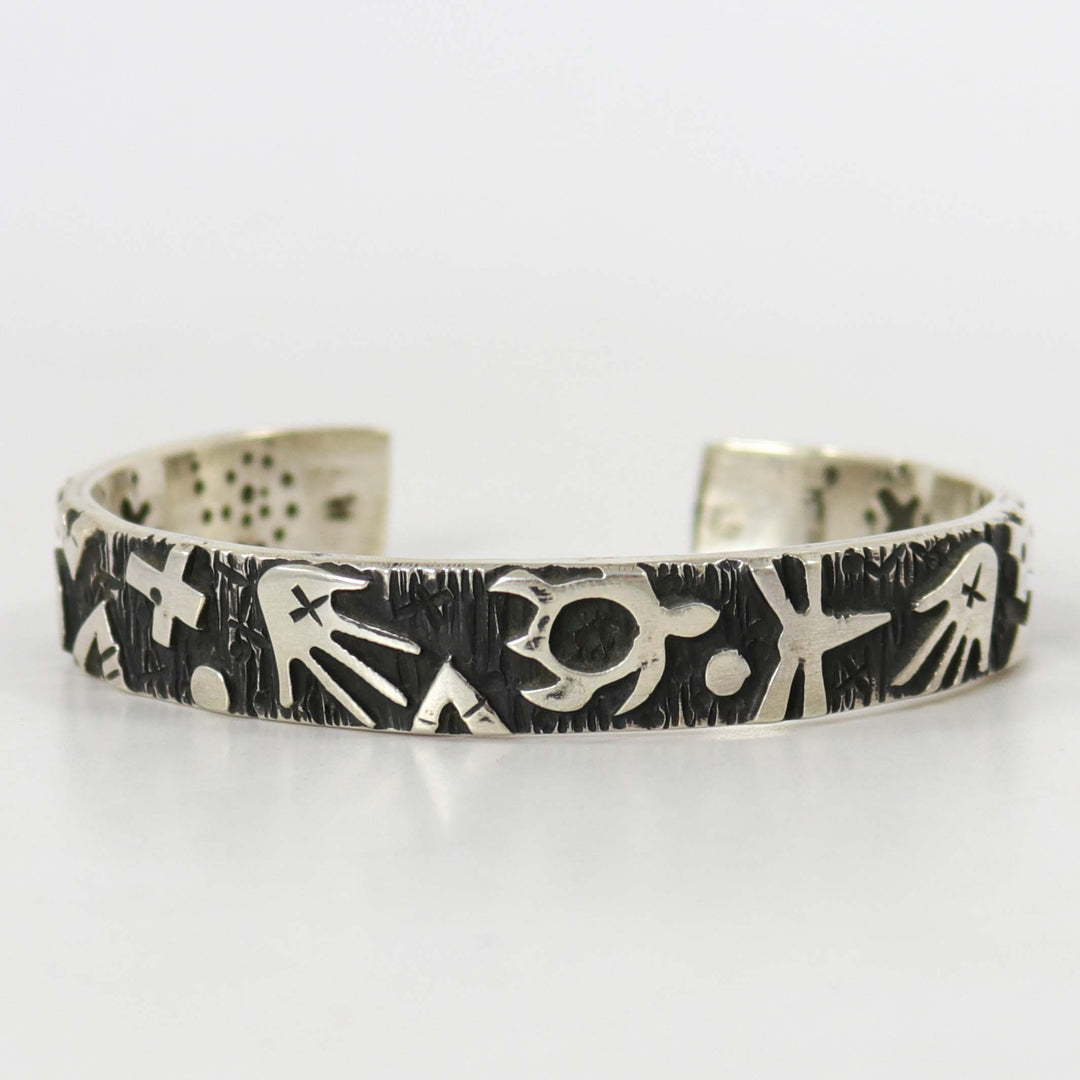 Silver Petroglyph Cuff