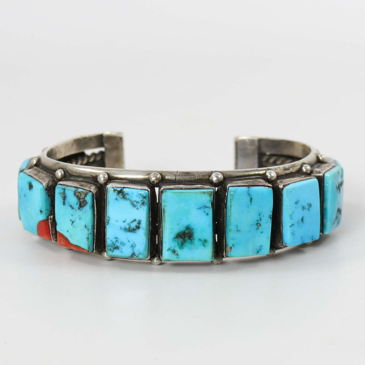 1970s Turquoise and Coral Cuff