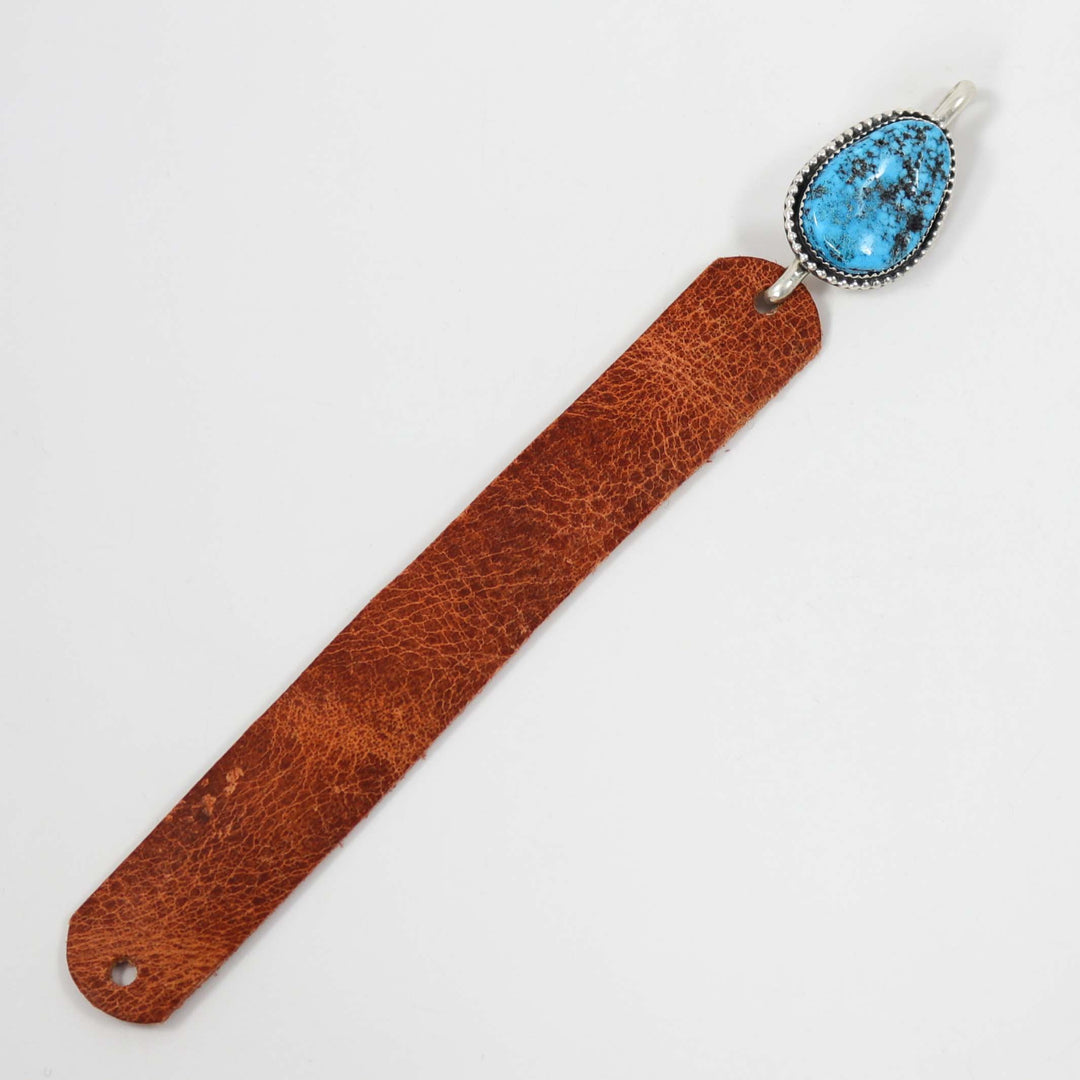 Kingman Turquoise Leather Bracelet