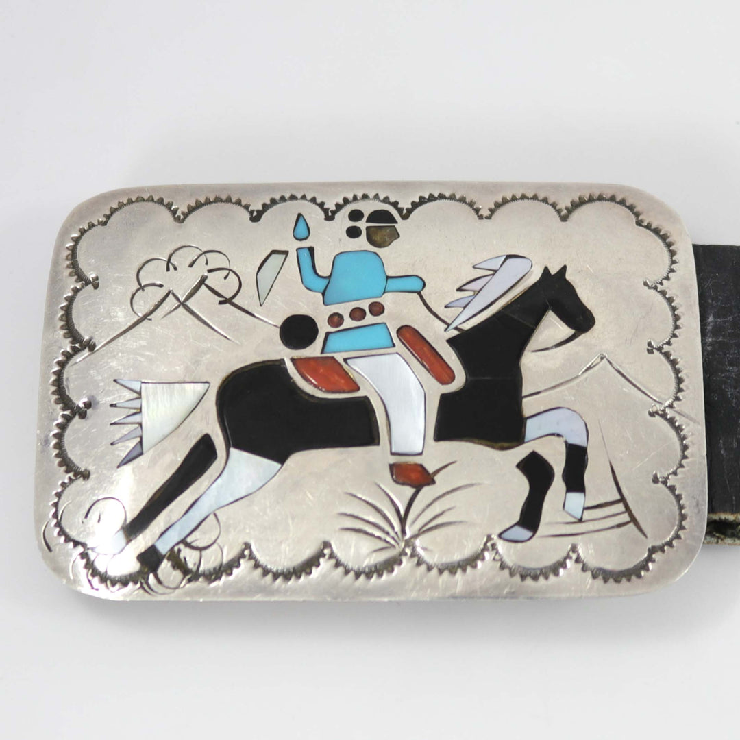 1980s Inlay Storyteller Concho Belt