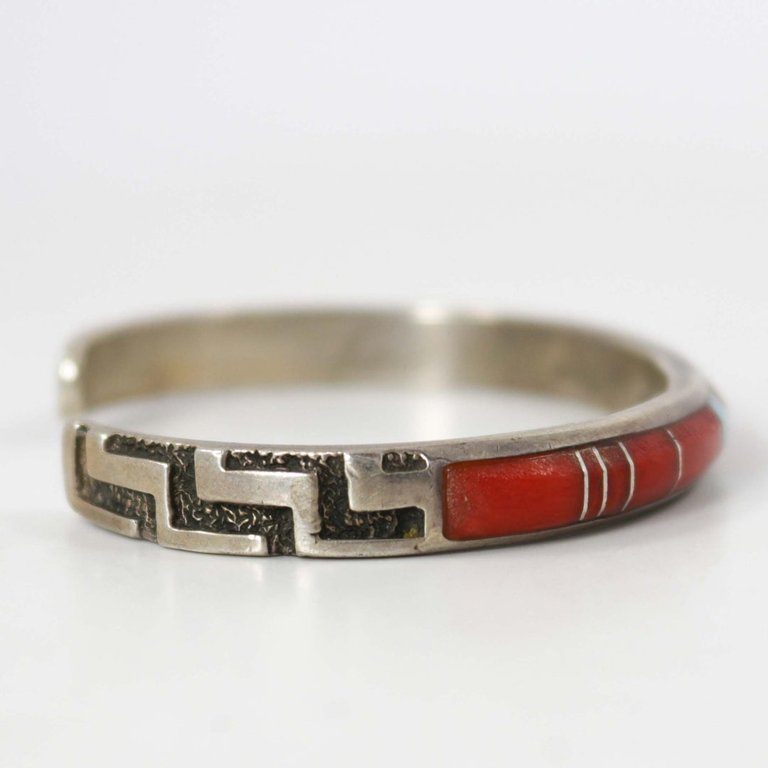 1980s Coral Inlay Cuff