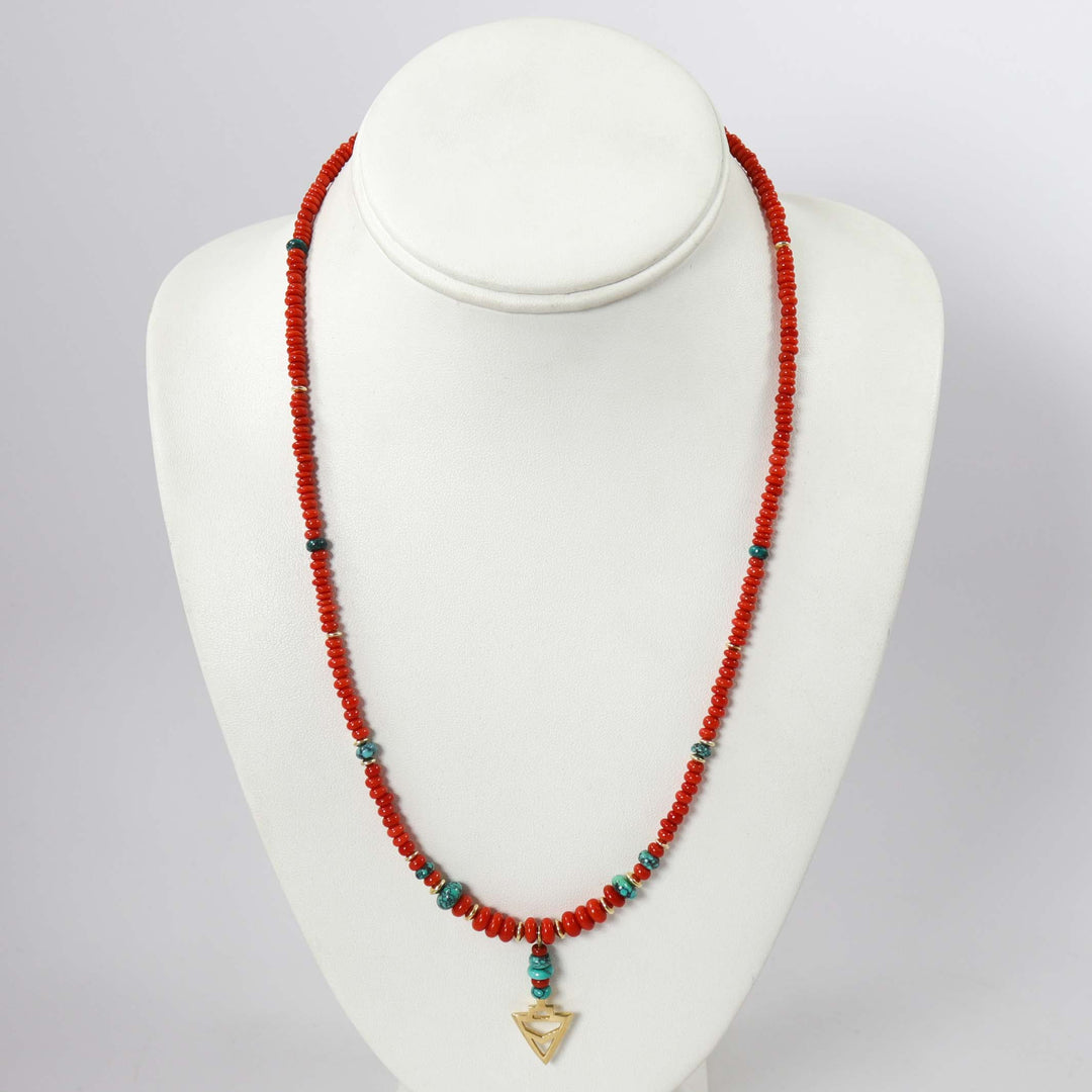 Coral and Gold Necklace