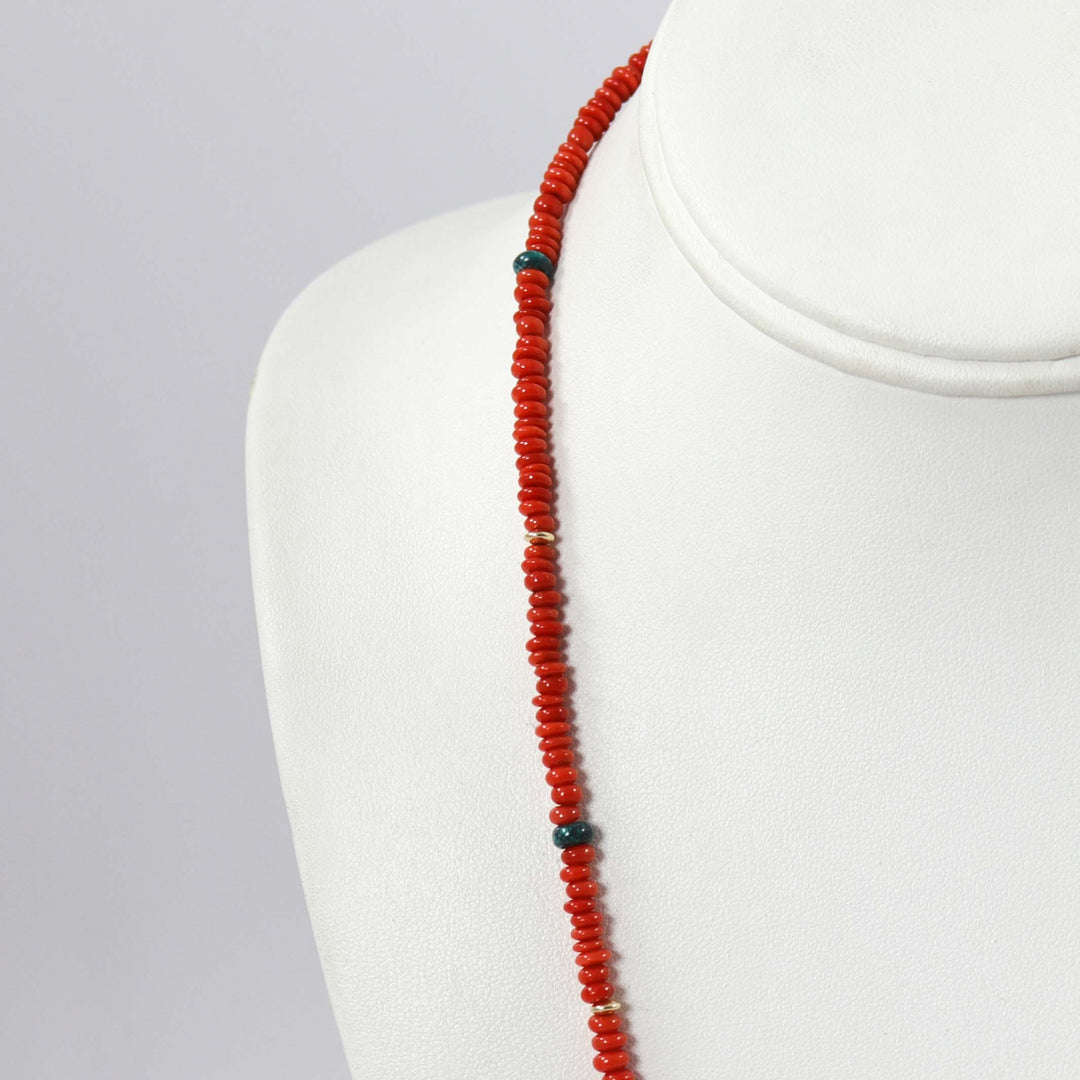 Coral and Gold Necklace