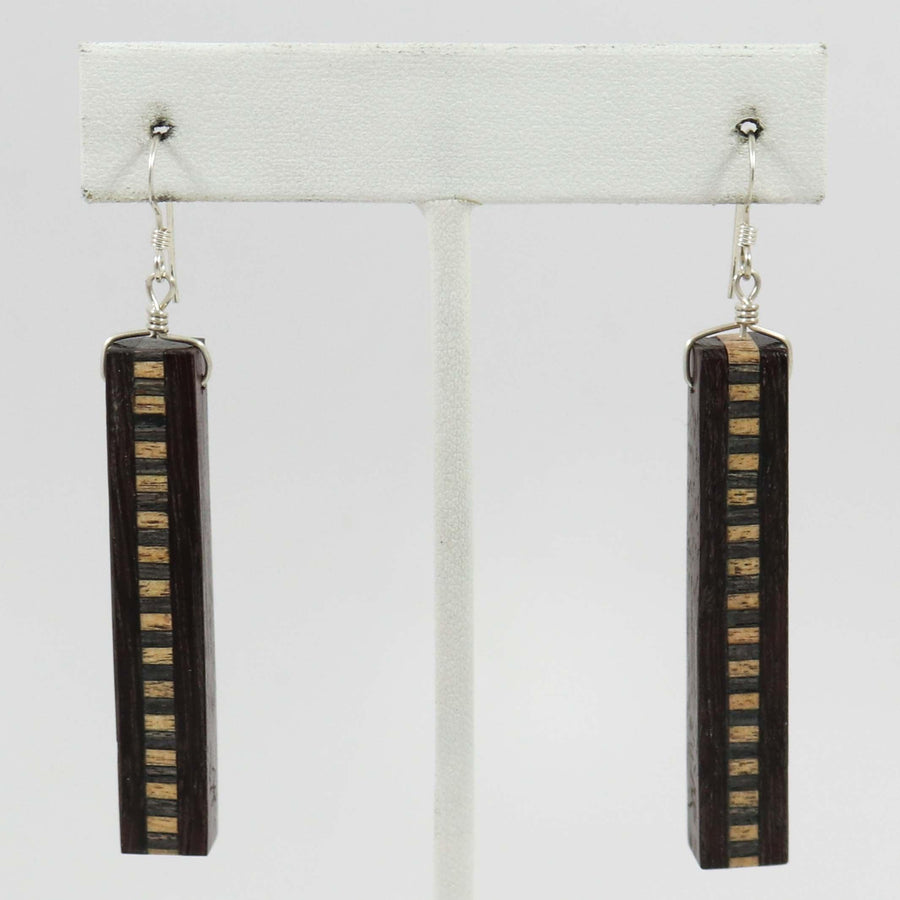 Wood Inlay Earrings by Nick and Me-Wee Rosetta - Garland's
