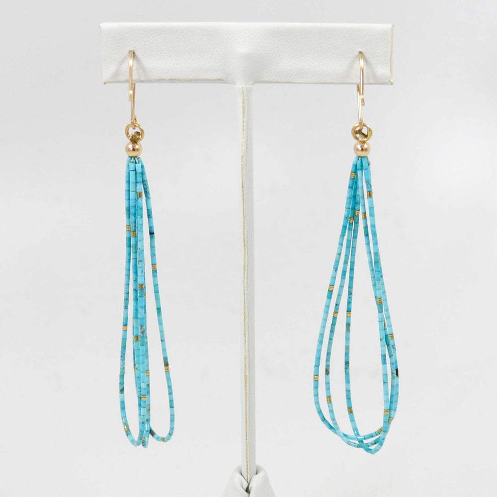 Turquoise Heishi Earrings by Joe Jr. and Valerie Calabaza - Garland's