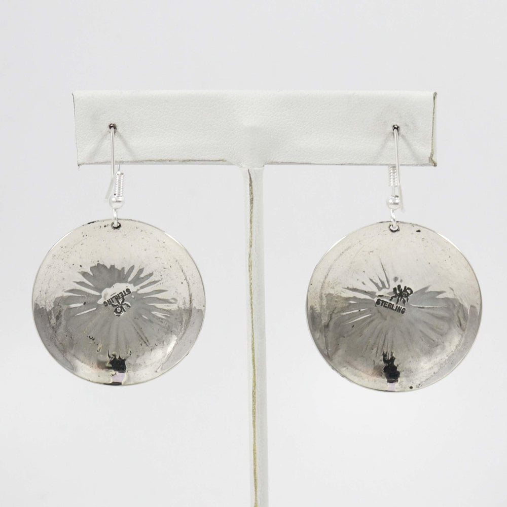 Stamped Silver Earrings by Kenneth Redhorse - Garland's