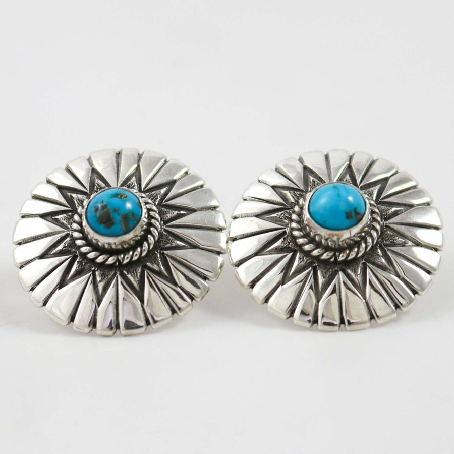 Red Mountain Turquoise Earrings by Thomas Jim - Garland's