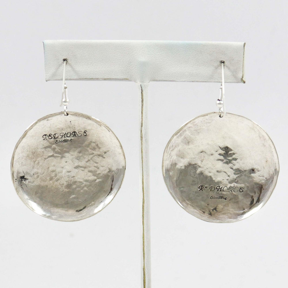 Hammered Silver Earrings by Anthony Redhorse - Garland's