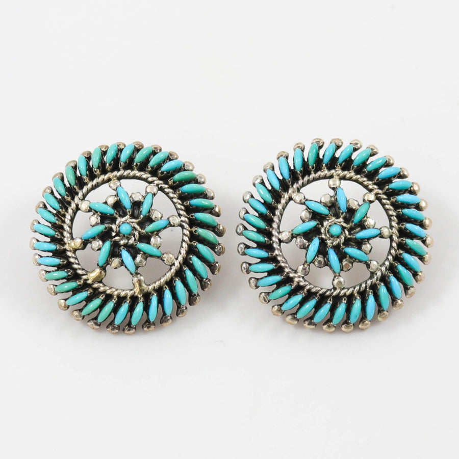 1970s Turquoise Cluster Earrings by Octavius and Irma Seowtewa - Garland's