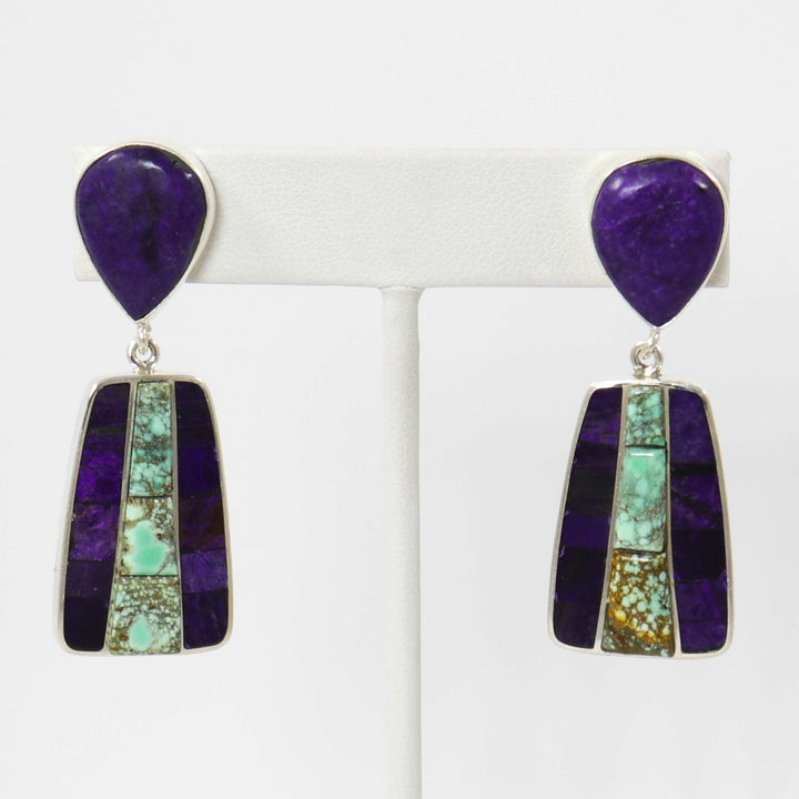 Sugilite and Turquoise Earrings by Noah Pfeffer - Garland's