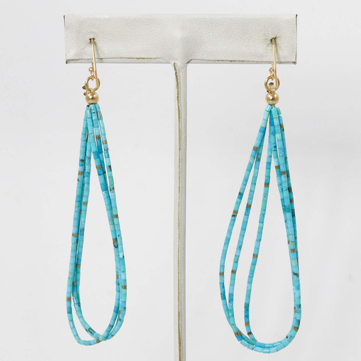 Kingman Turquoise Heishi Earrings