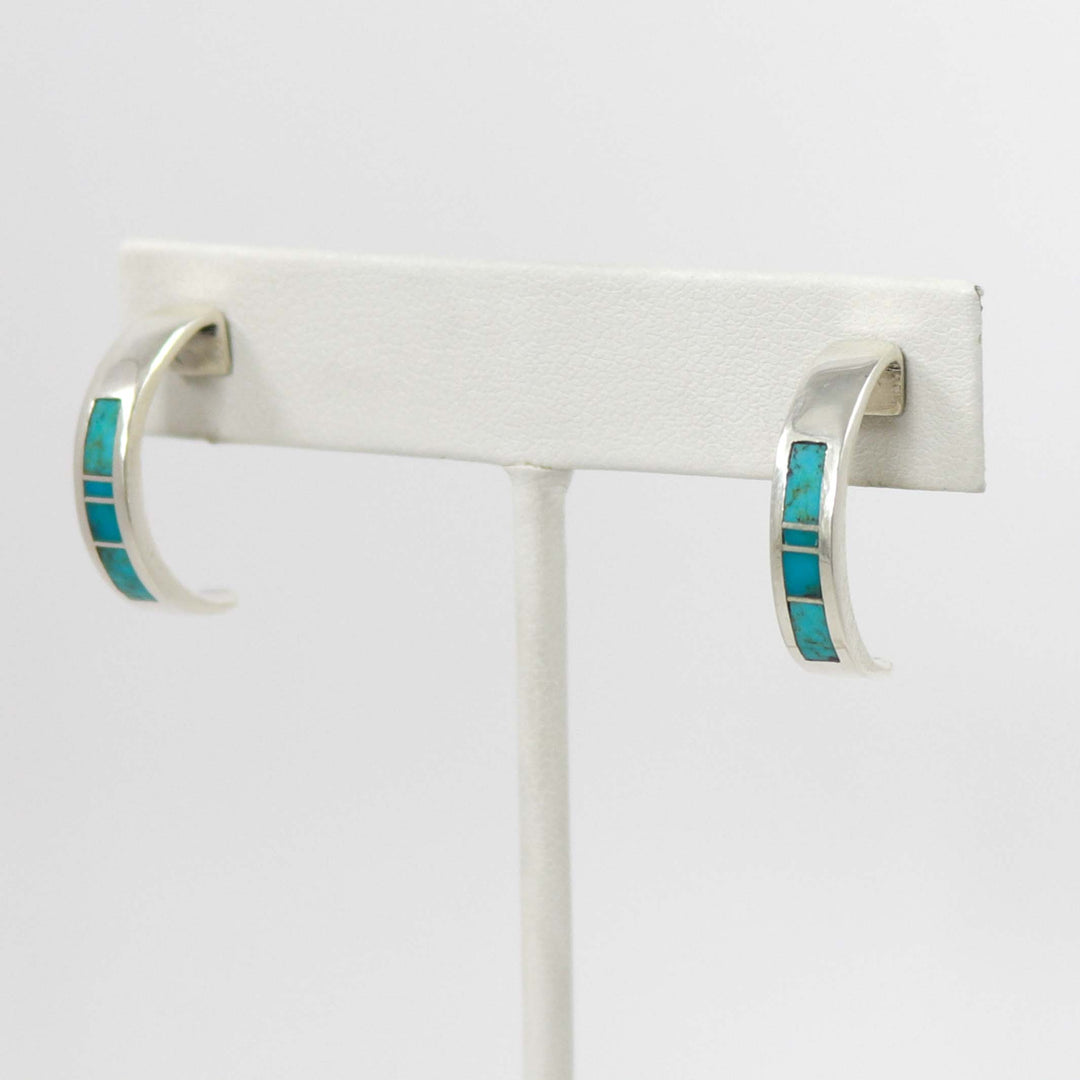 Kingman Turquoise Hoop Earrings