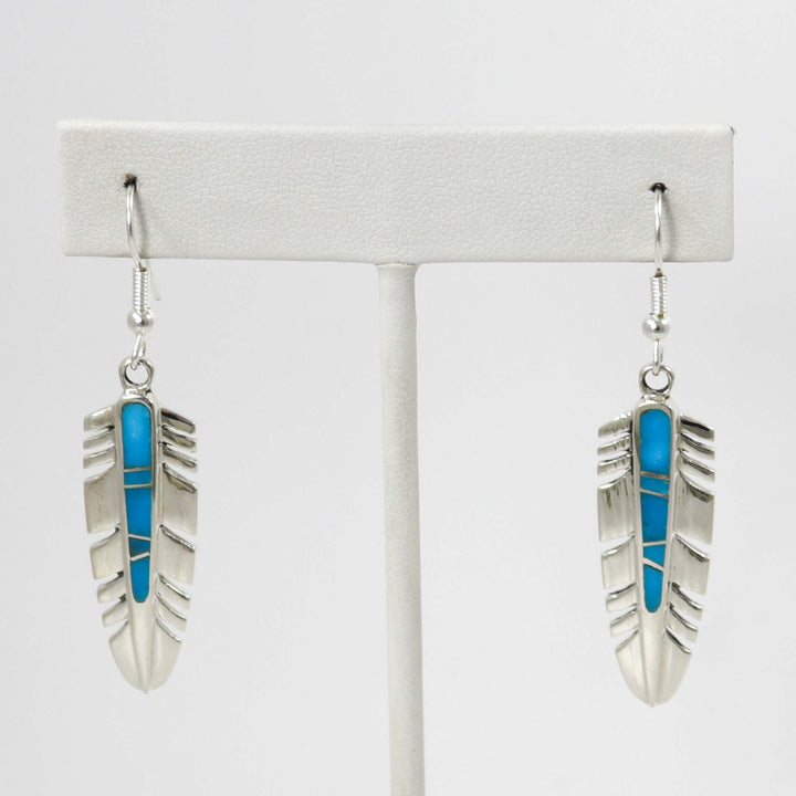 Turquoise Feather Earrings