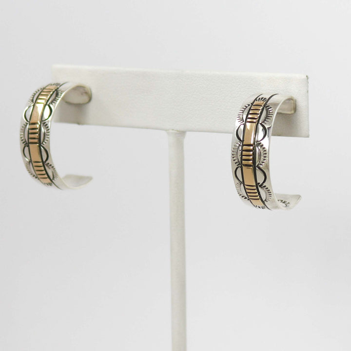 Gold on Silver Hoop Earrings