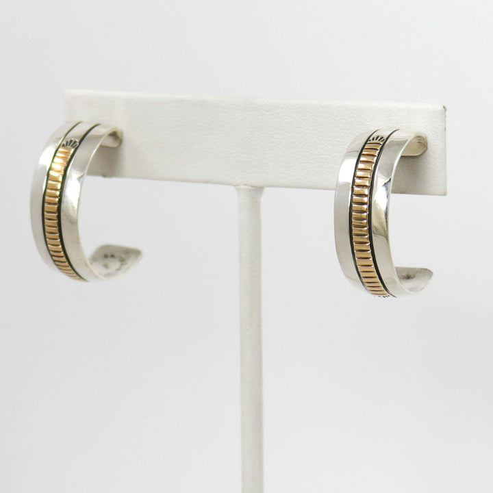 Gold on Silver Hoop Earrings