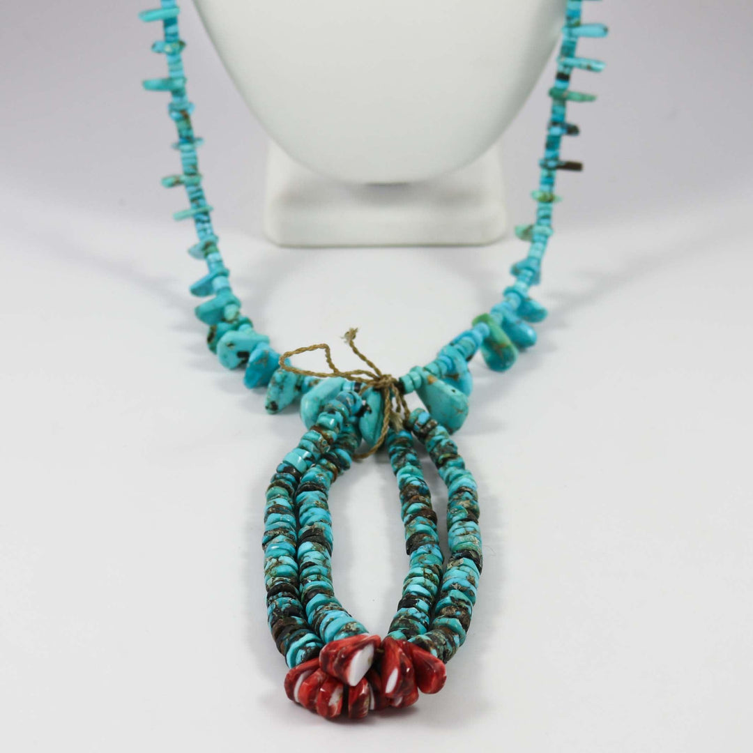 Apache Blue Turquoise Jacla Necklace by Ray Lovato - Garland's