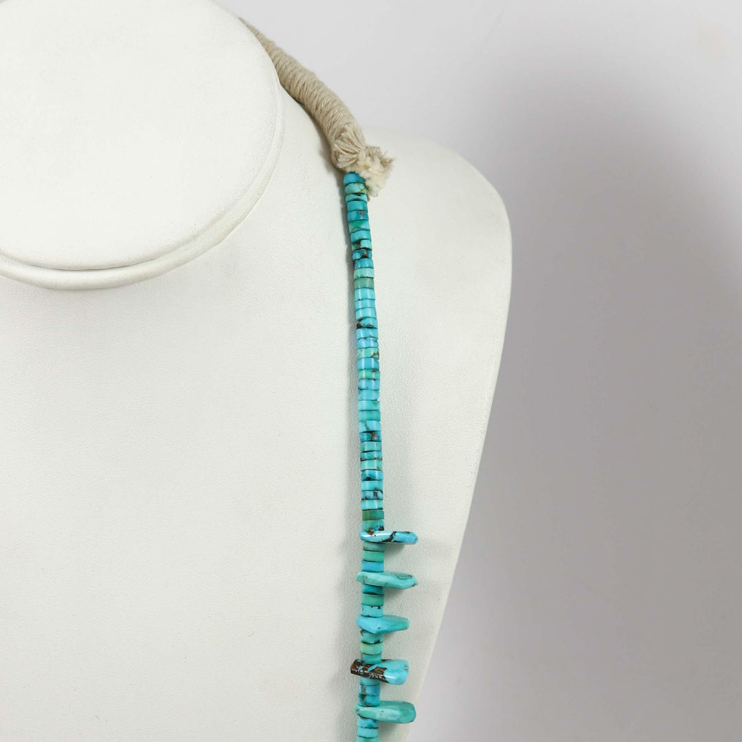 Apache Blue Turquoise Jacla Necklace by Ray Lovato - Garland's