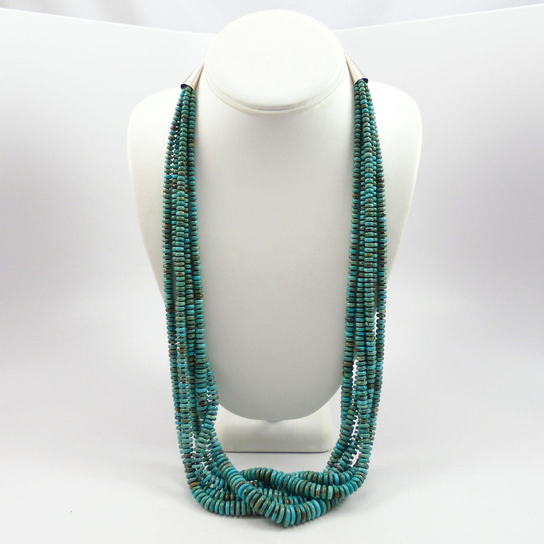 Kingman Turquoise Bead Necklace by Lester Abeyta - Garland's