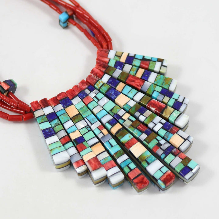 Reversible Inlaid Tab Necklace by Charlene Reano - Garland's