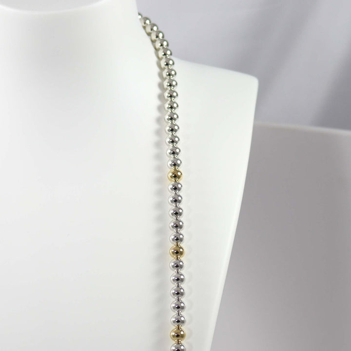 Gold and Silver Bead Necklace