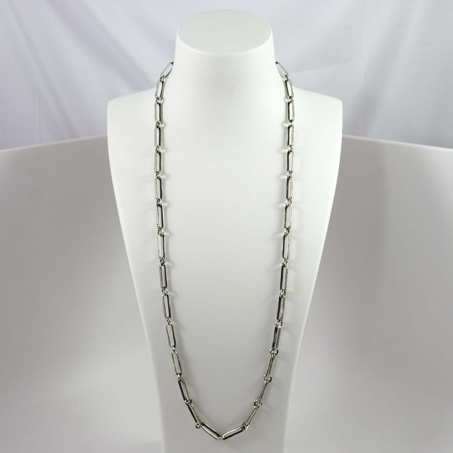 Silver Stamped Chain by Justin Benally - Garland's