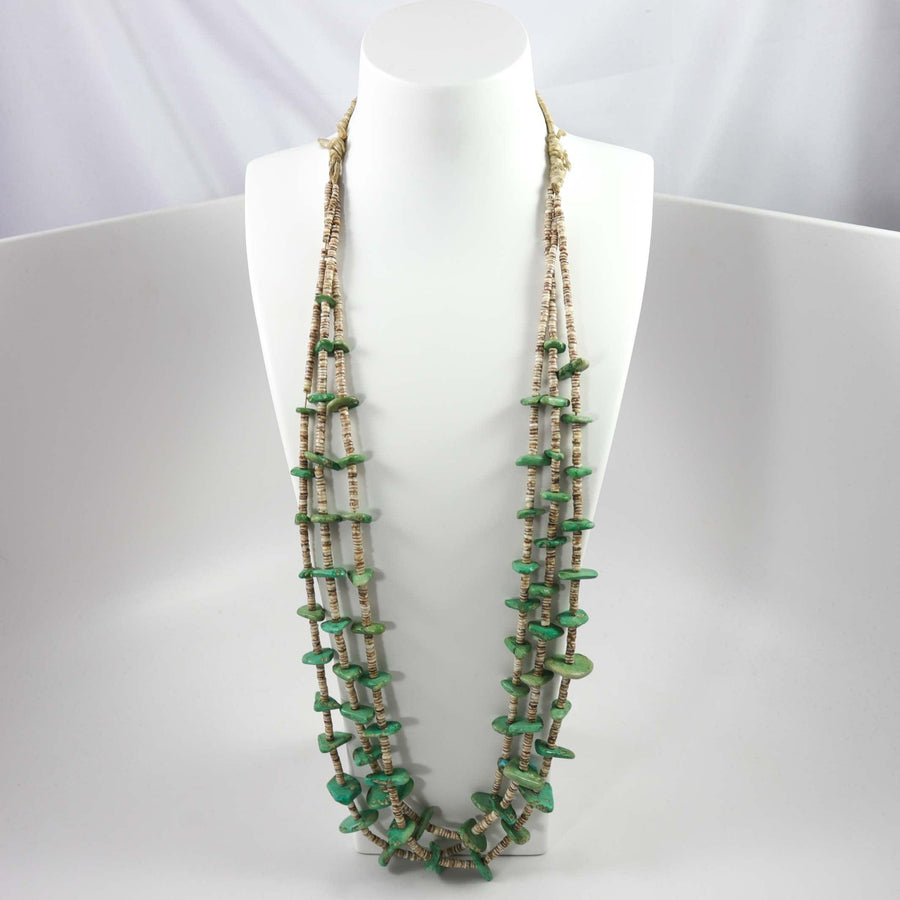 1930s Turquoise Tab Necklace by Vintage Collection - Garland's