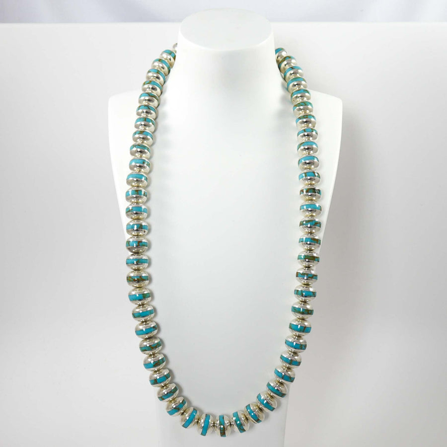 Turquoise Inlay Bead Necklace by Federico - Garland's