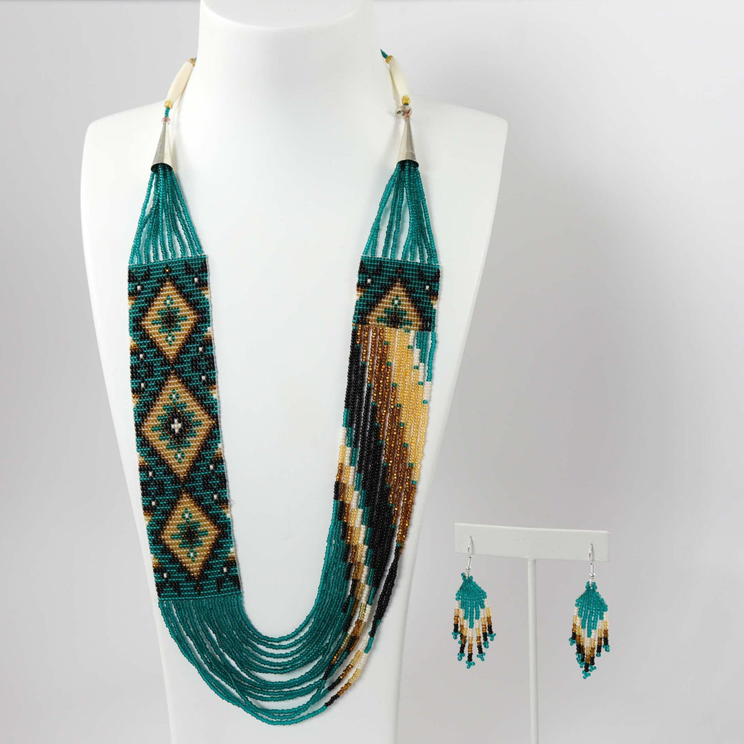 Beaded Necklace and Earring Set by Rena Charles - Garland's