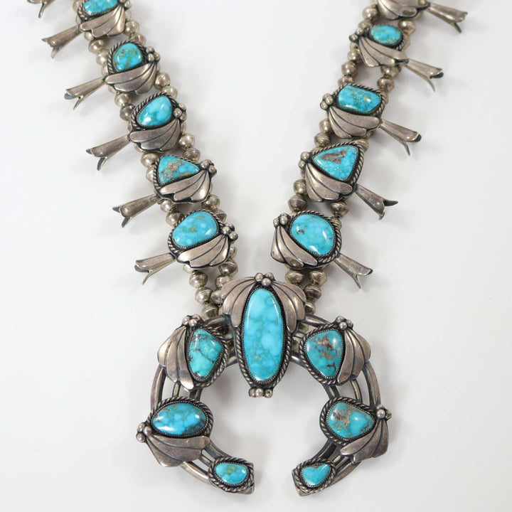 1960s Turquoise Squash Blossom Necklace by Vintage Collection - Garland's