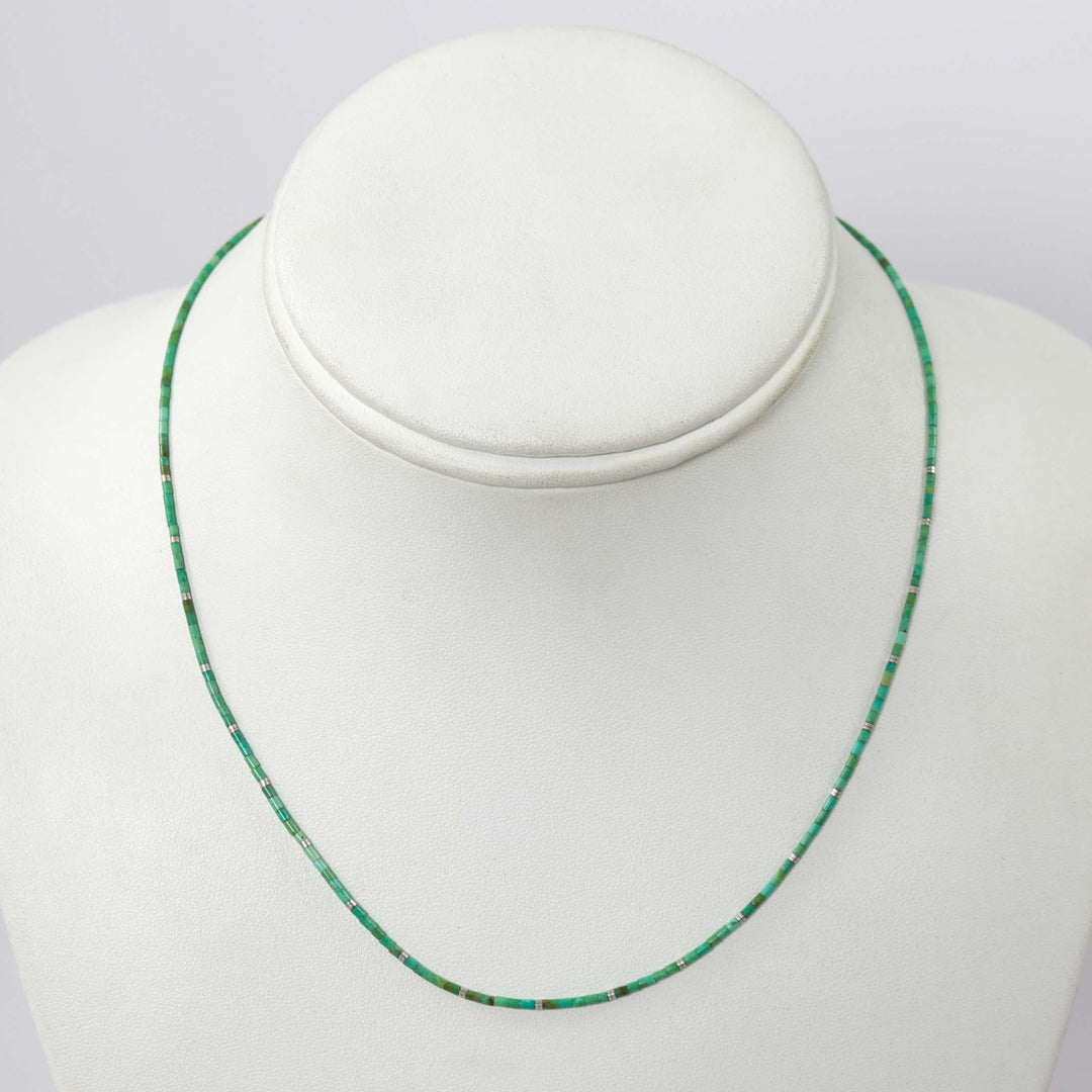 Kingman Turquoise Heishi Necklace