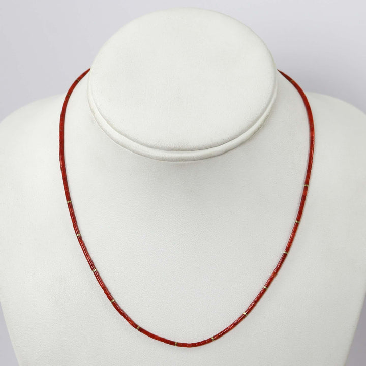 Coral Heishi Necklace