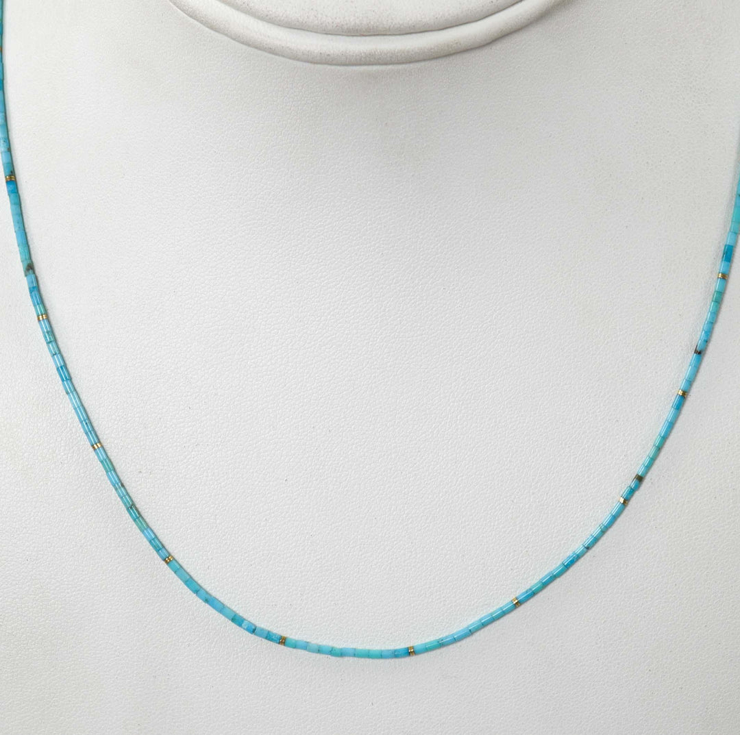 Kingman Turquoise Heishi Necklace