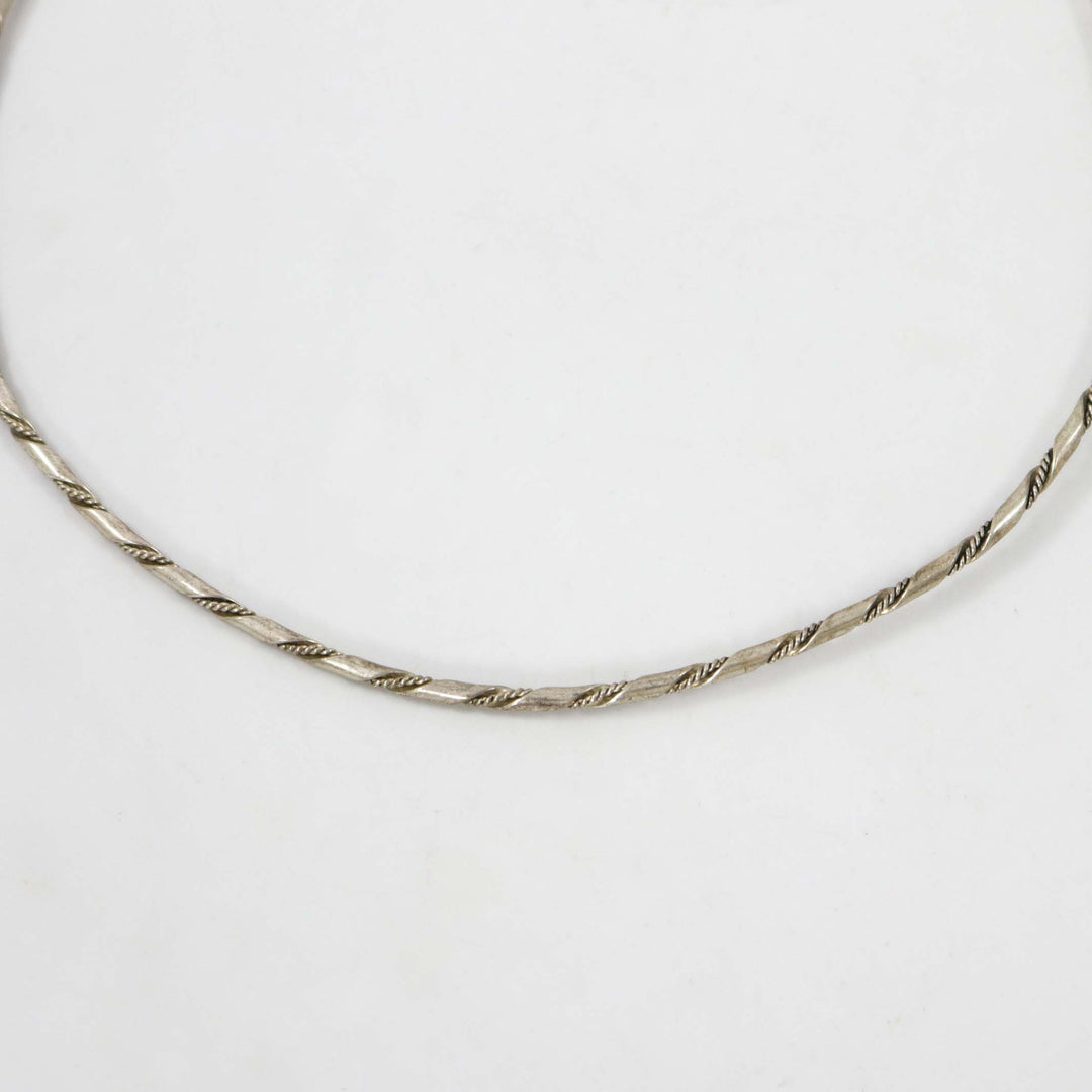 1980s Silver Collar Necklace