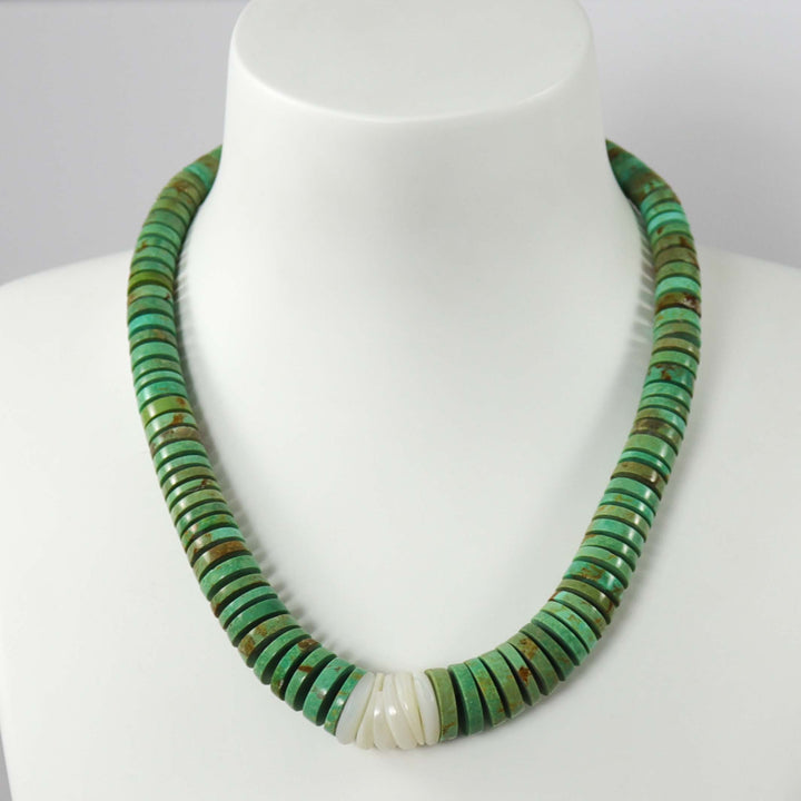 Turquoise and Clam Shell Necklace