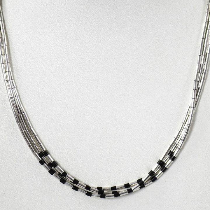 Silver and Jet Bead Necklace