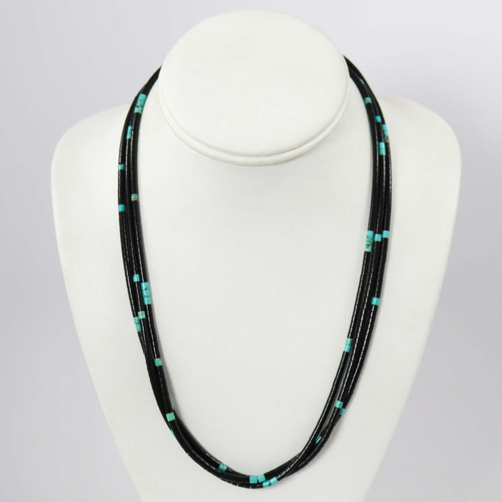 Jet and Turquoise Bead Necklace