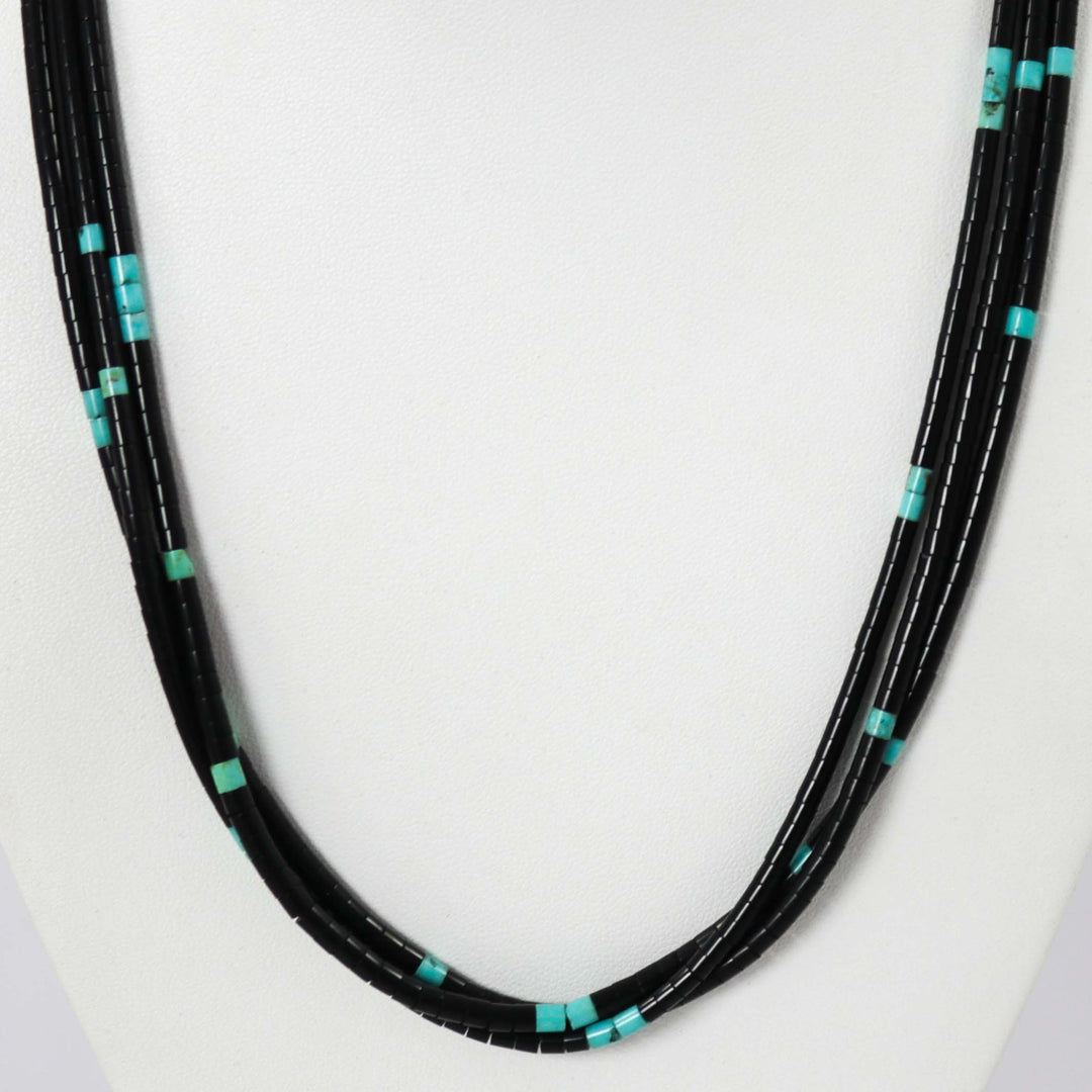 Jet and Turquoise Bead Necklace