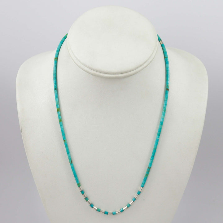 Kingman Turquoise Heishi Necklace