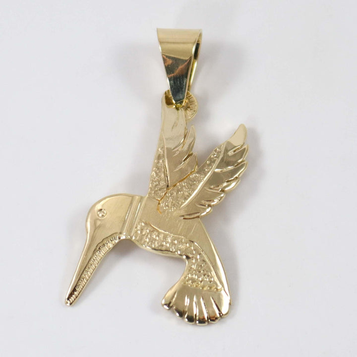Gold Hummingbird Pendant by Dina Huntinghorse - Garland's