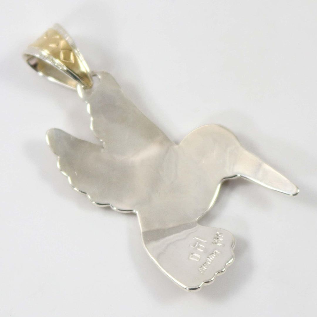 Gold Hummingbird Pendant by Dina Huntinghorse - Garland's