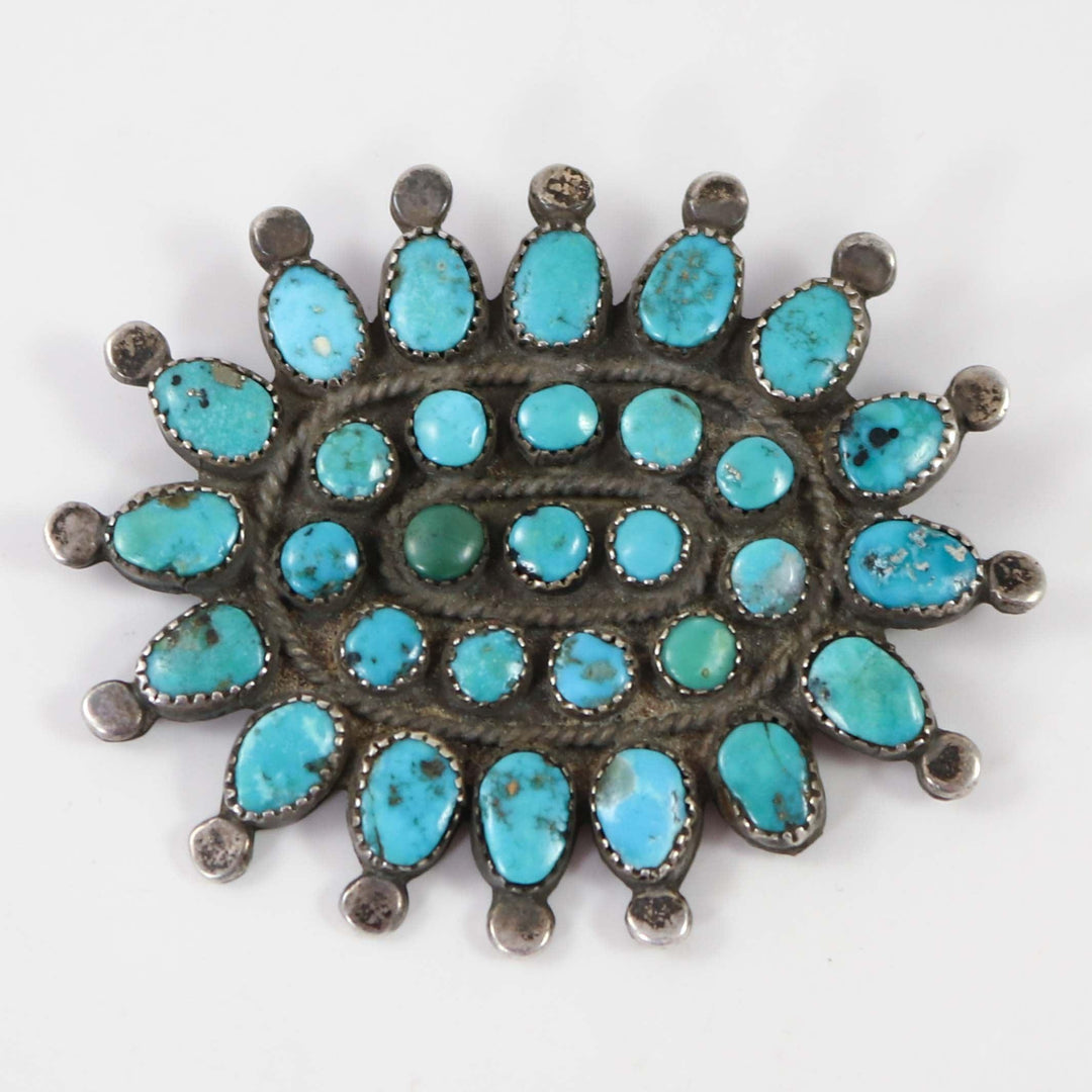1940s Turquoise Cluster Pin by Vintage Collection - Garland's